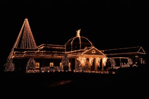 House illuminated by christmas lights