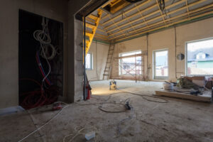 empty home with exposed wiring